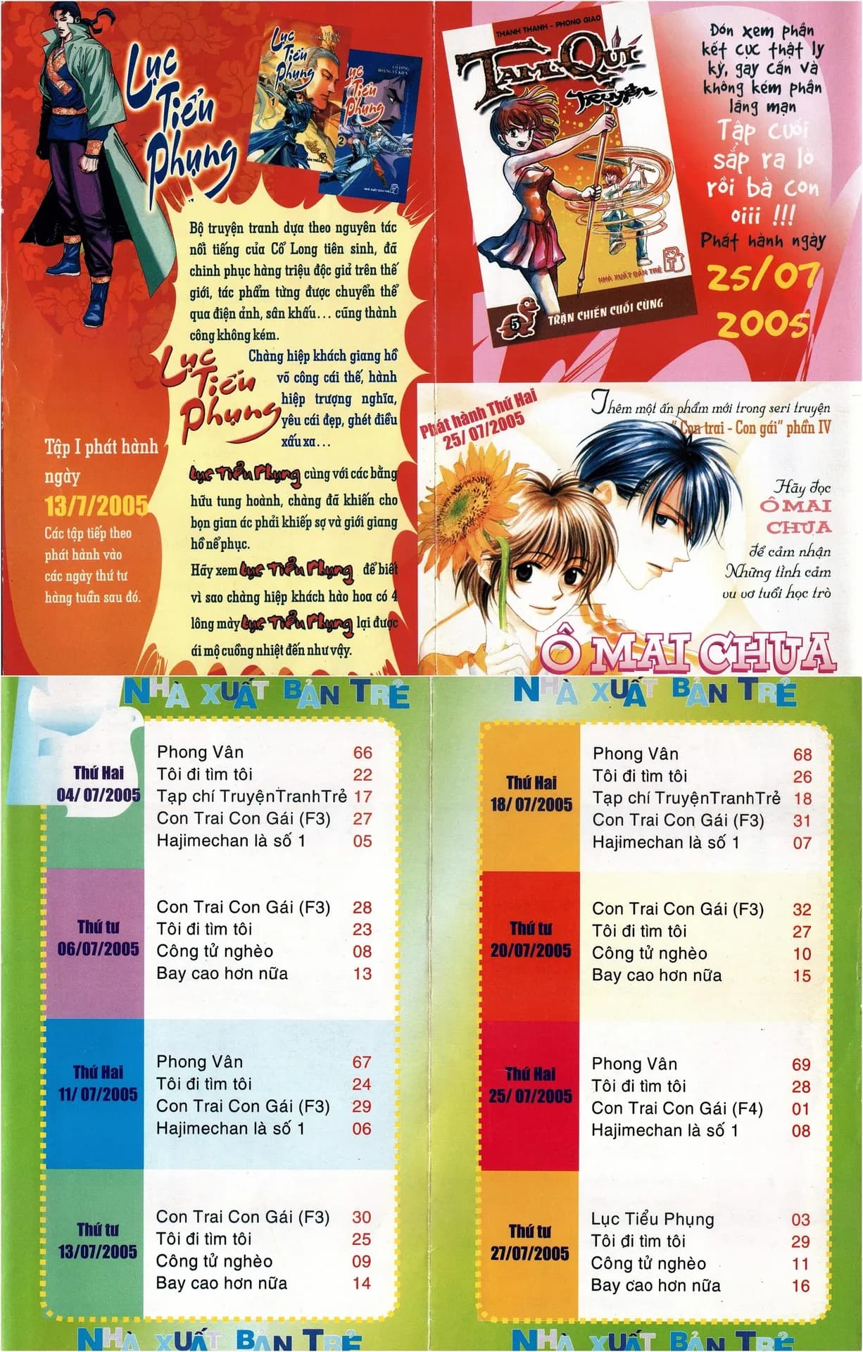 Lịch phát hành NXB Trẻ tháng 07/2005