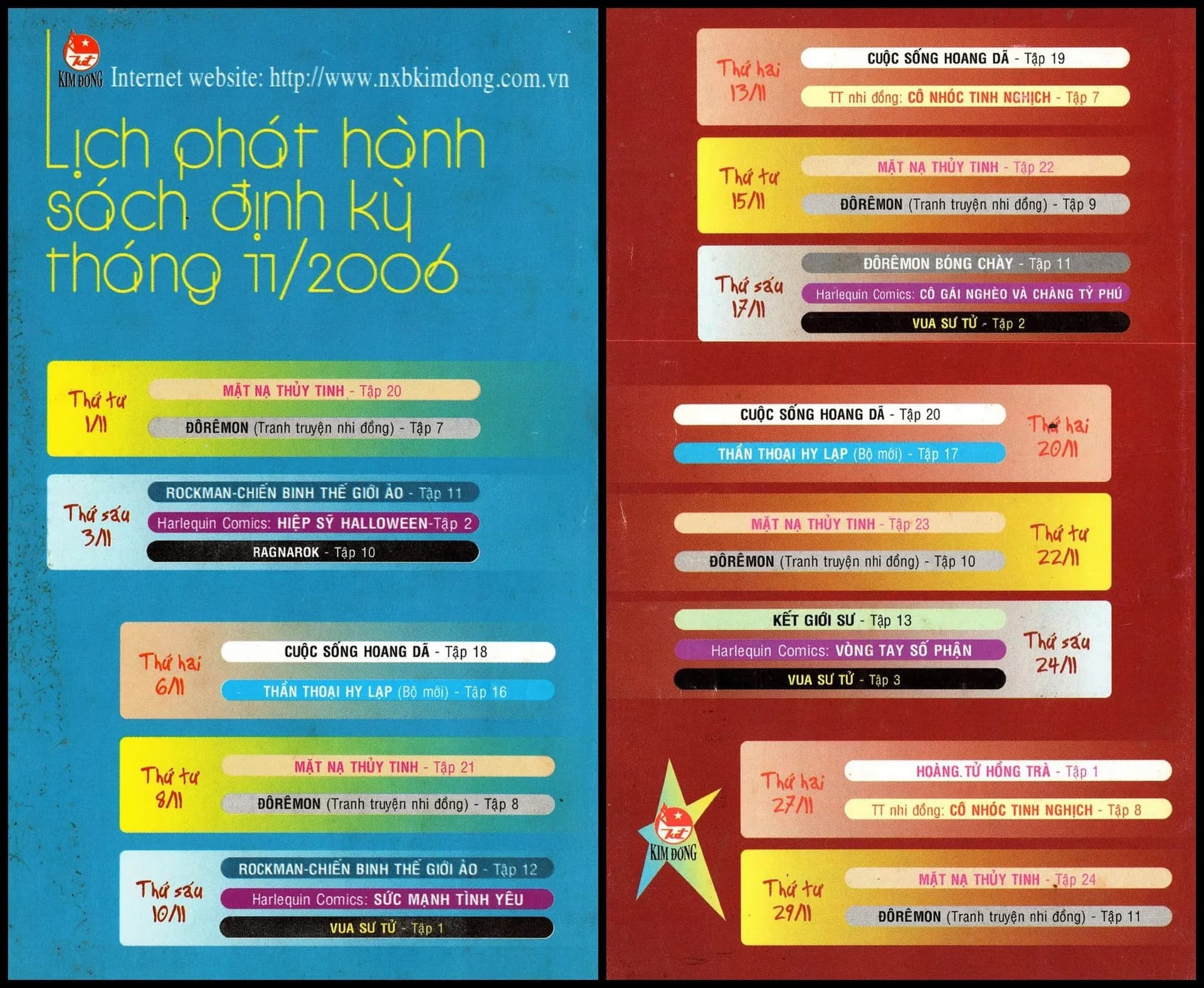 Lịch phát hành Kim Đồng tháng 11/2006