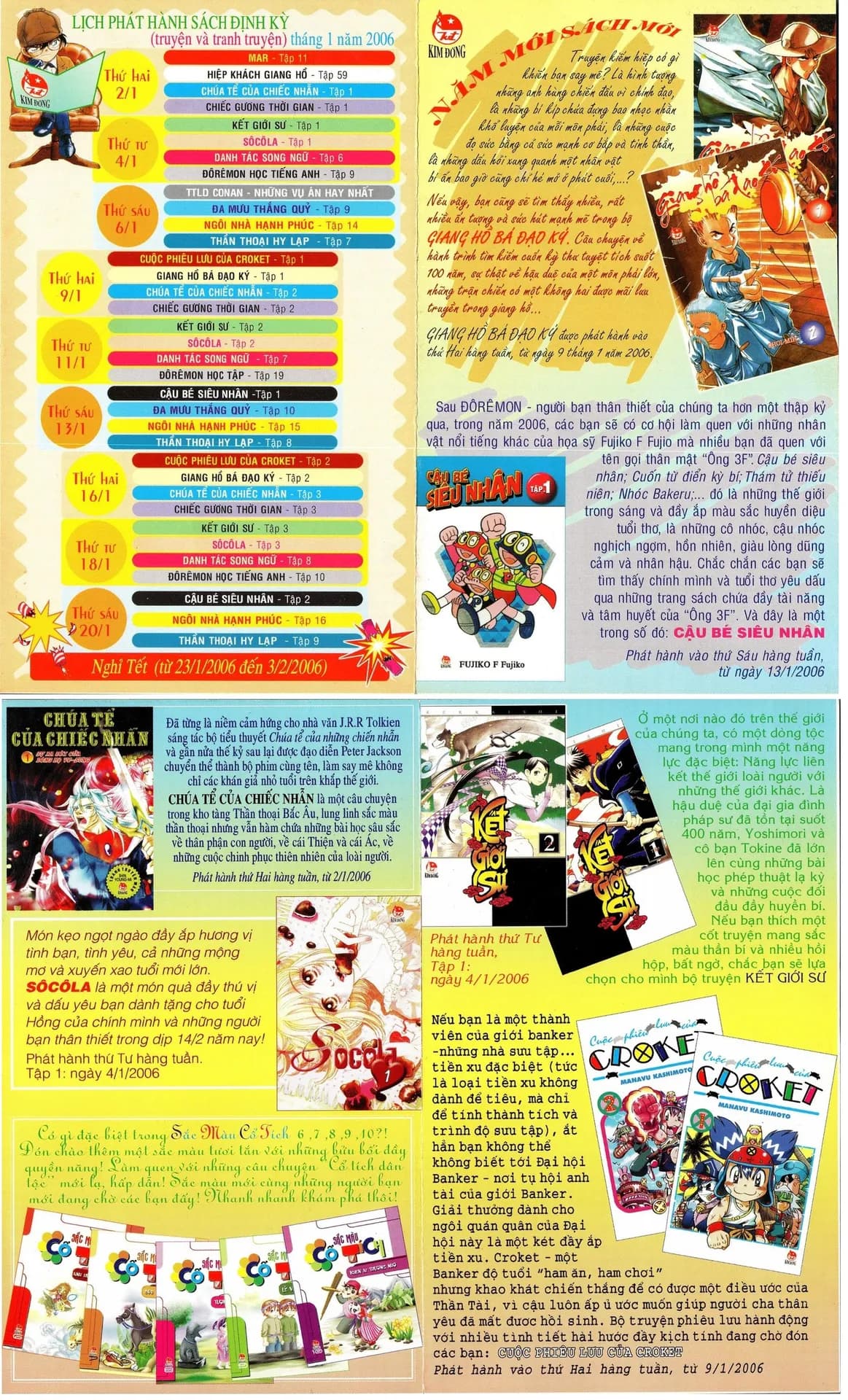 Lịch phát hành Kim Đồng tháng 01/2006
