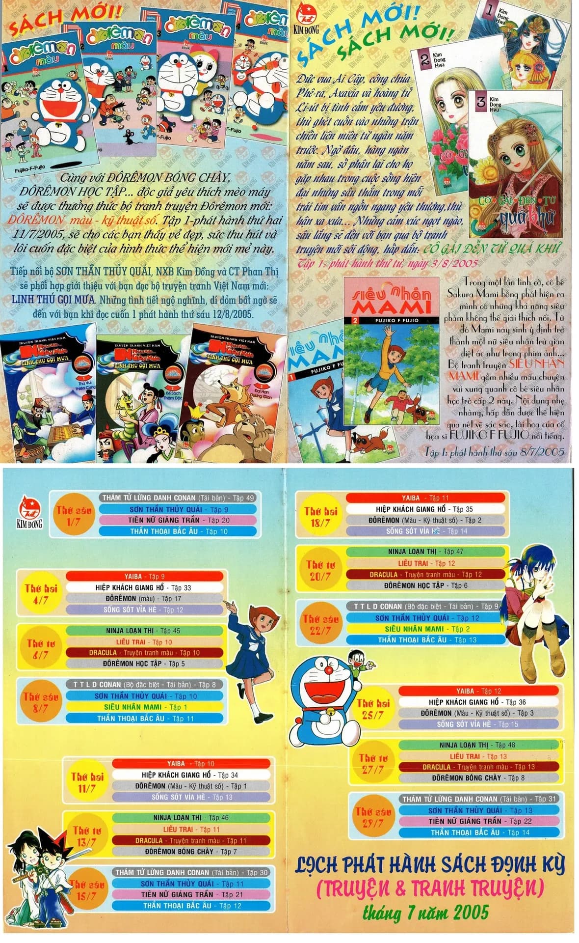 Lịch phát hành Kim Đồng tháng 07/2005
