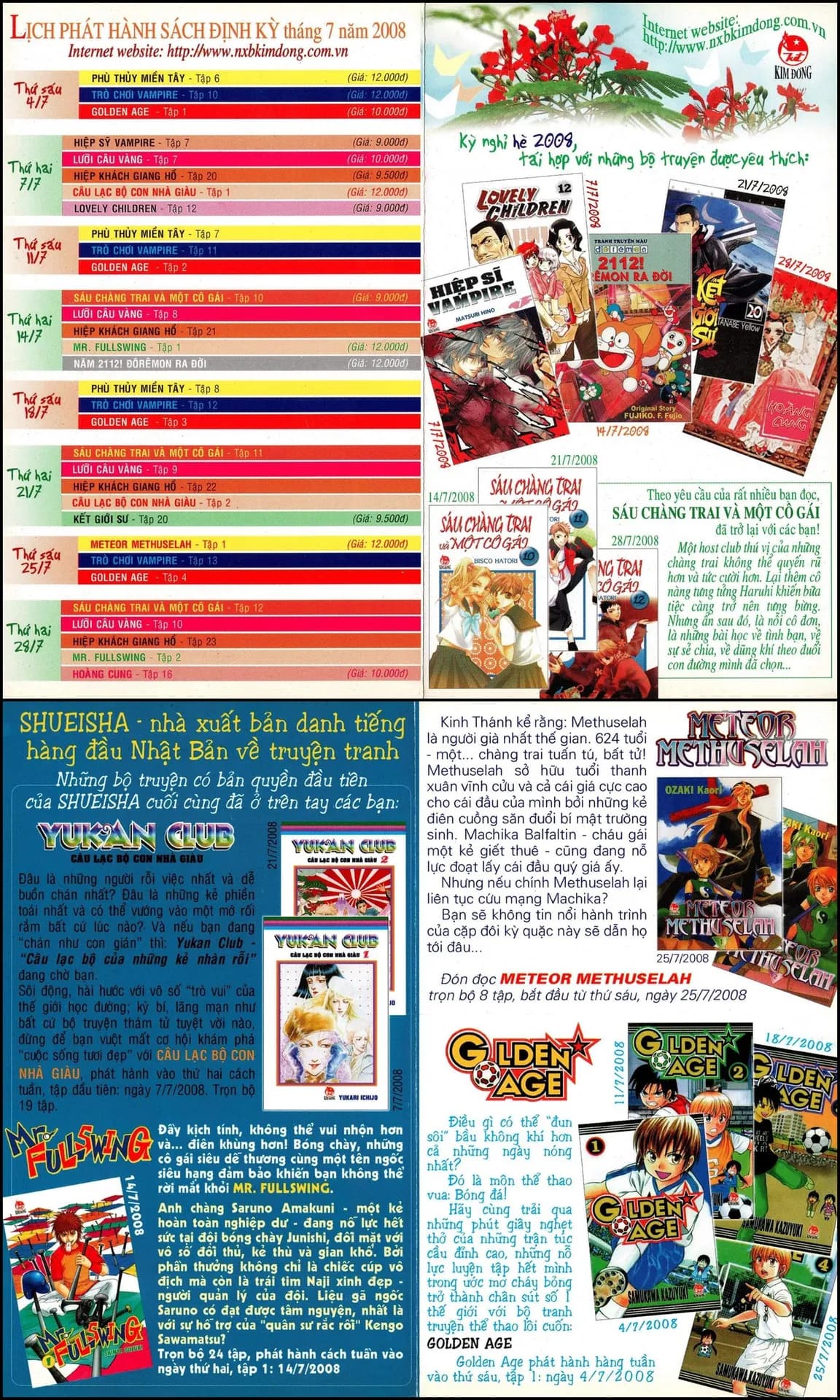 Lịch phát hành Kim Đồng tháng 07/2008
